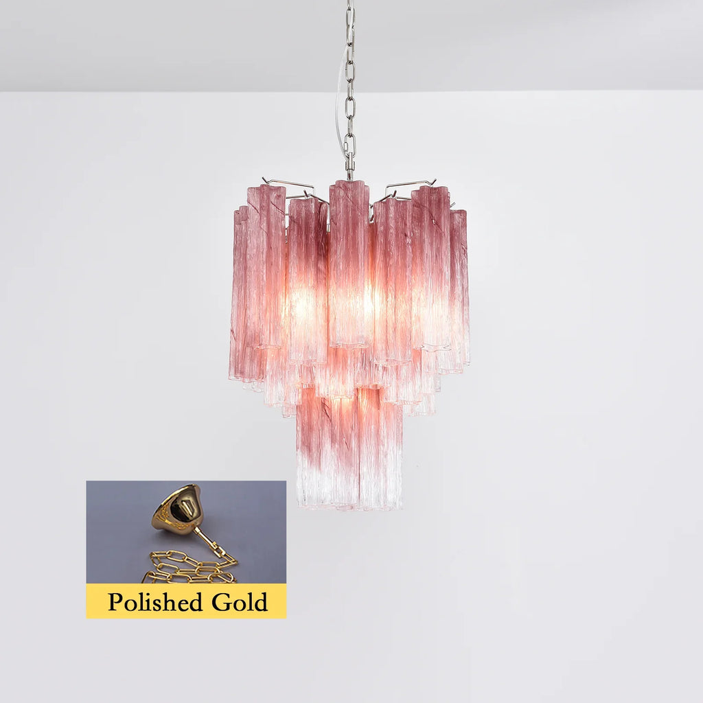 Gradient Red Murano Glass Tube Chandelier product image