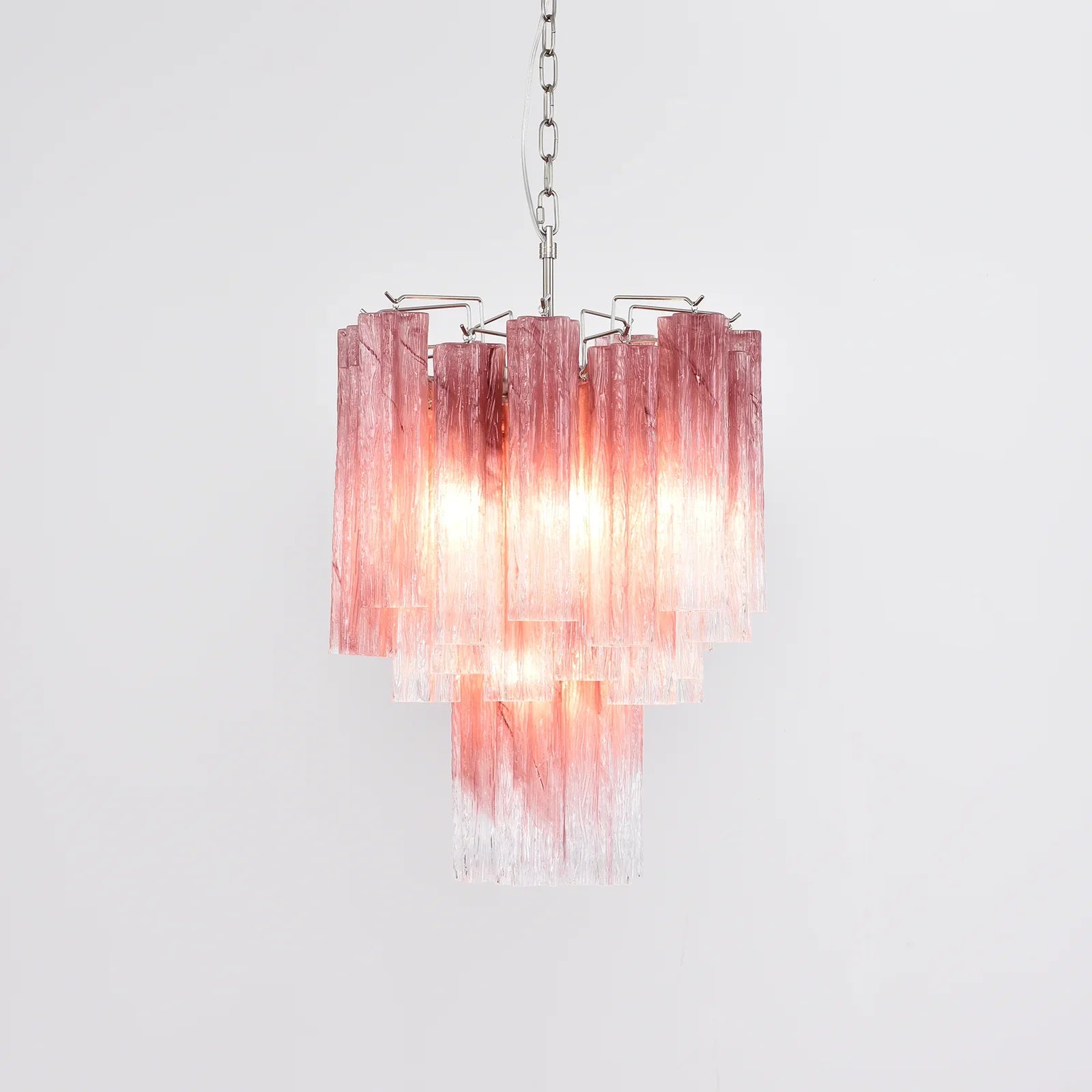Gradient Red Murano Glass Tube Chandelier additional product view
