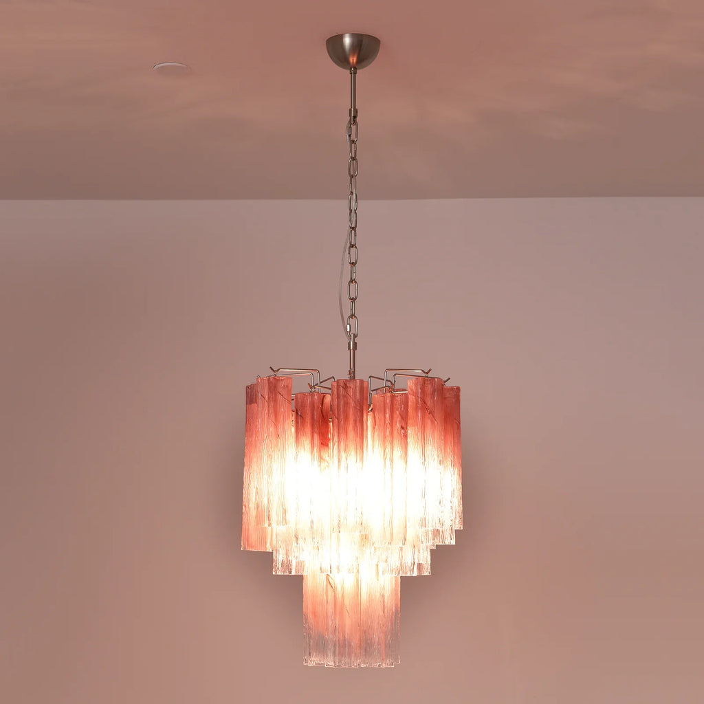 Gradient Red Murano Glass Tube Chandelier product image