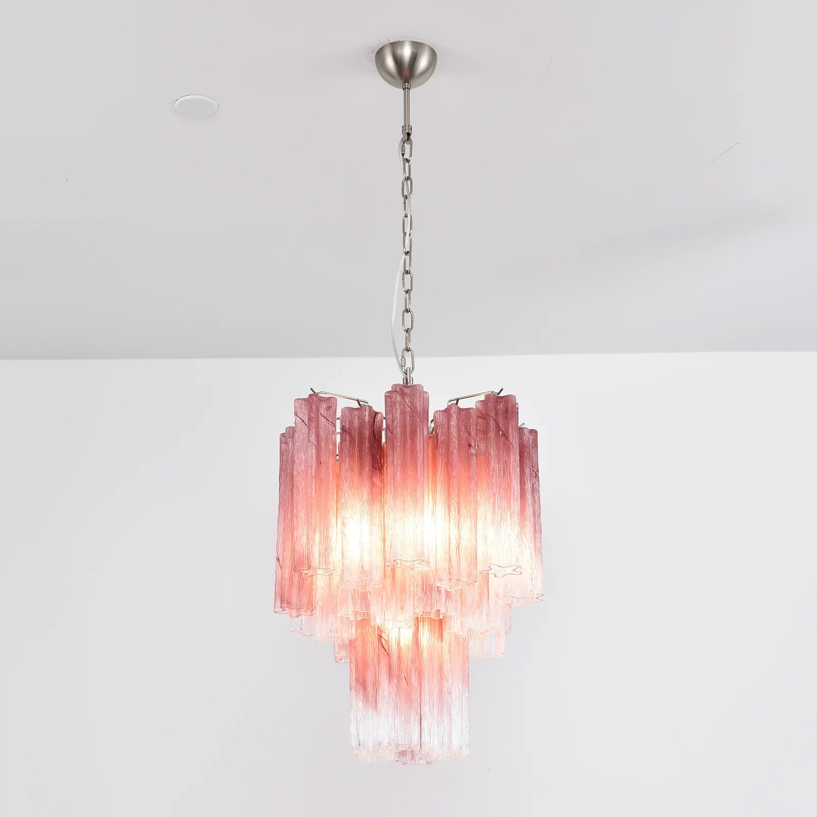 Gradient Red Murano Glass Tube Chandelier product image