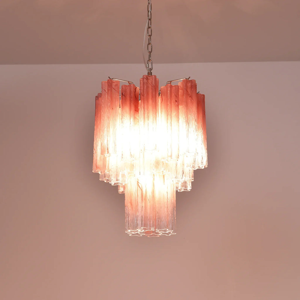 Gradient Red Murano Glass Tube Chandelier product image