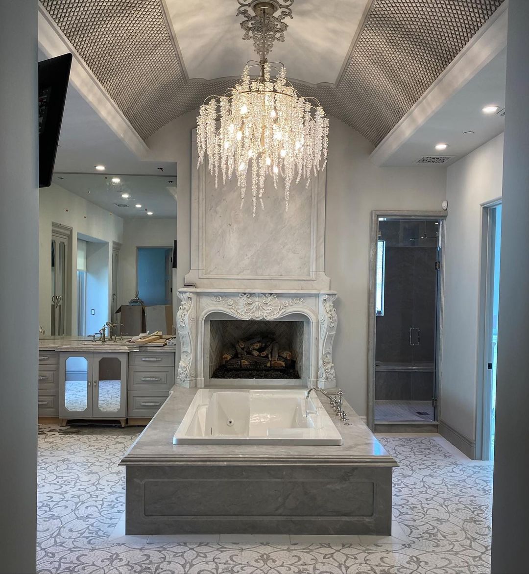 Light Luxury Silver Flower Branch Chandelier with Icicle Details by Bling Lighting Studio