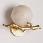 Retro Twigs Round Alabaster Branch Wall Lamp by Bling Lighting Studio