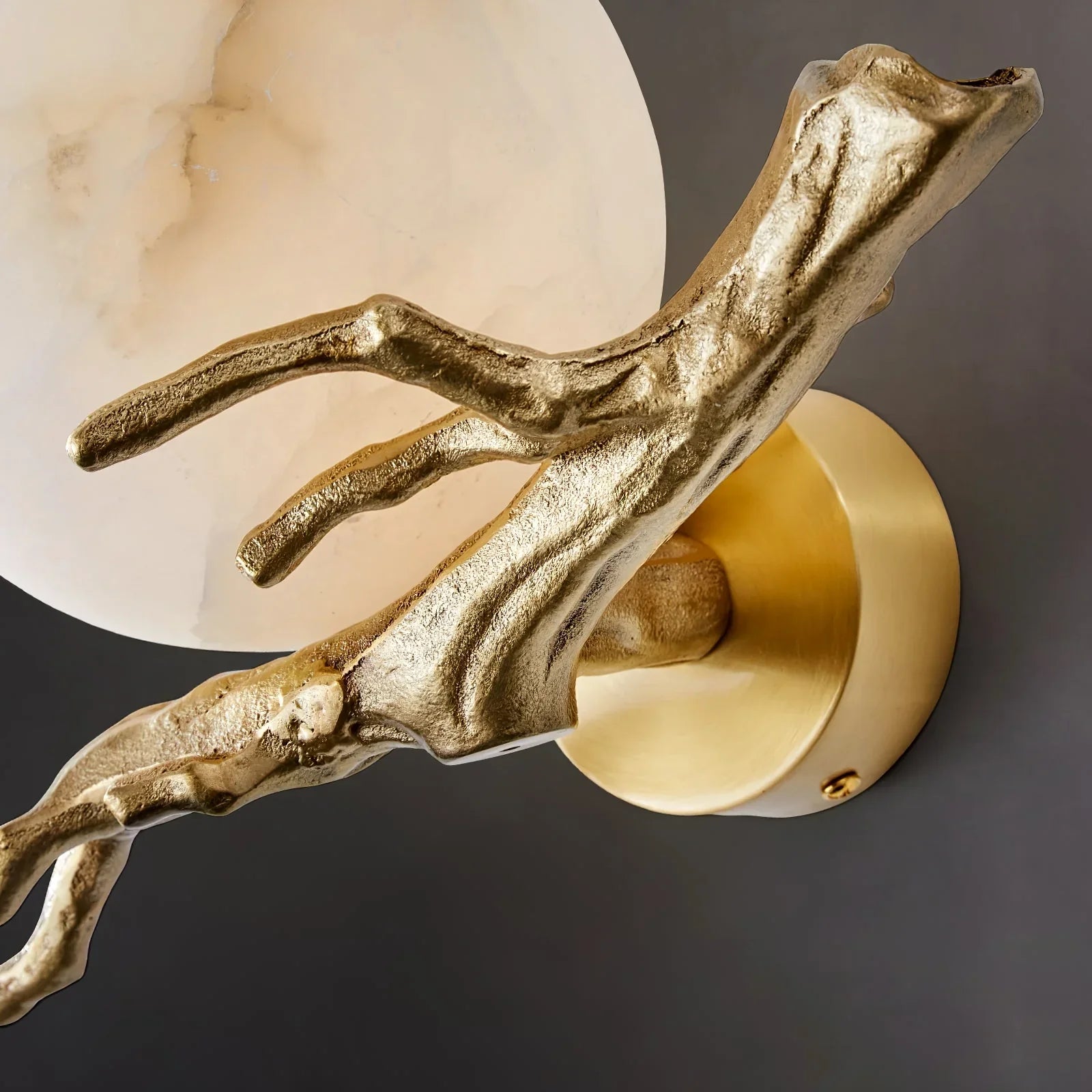 Retro Twigs Round Alabaster Branch Wall Lamp product image