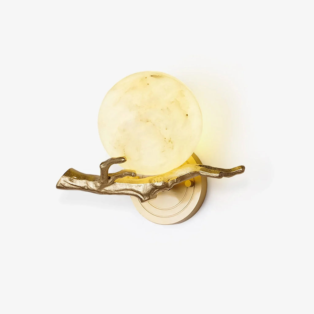 Retro Twigs Round Alabaster Branch Wall Lamp product image
