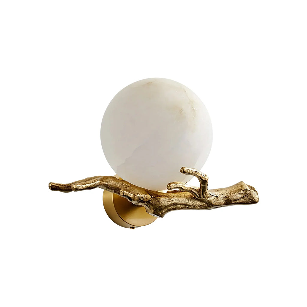 Retro Twigs Round Alabaster Branch Wall Lamp product image