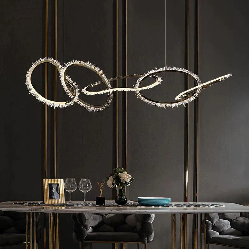 Kevyn Modern Rock Crystal Irregular Living Room Chandelier, Staircase Chandelier by Bling Lighting Studio