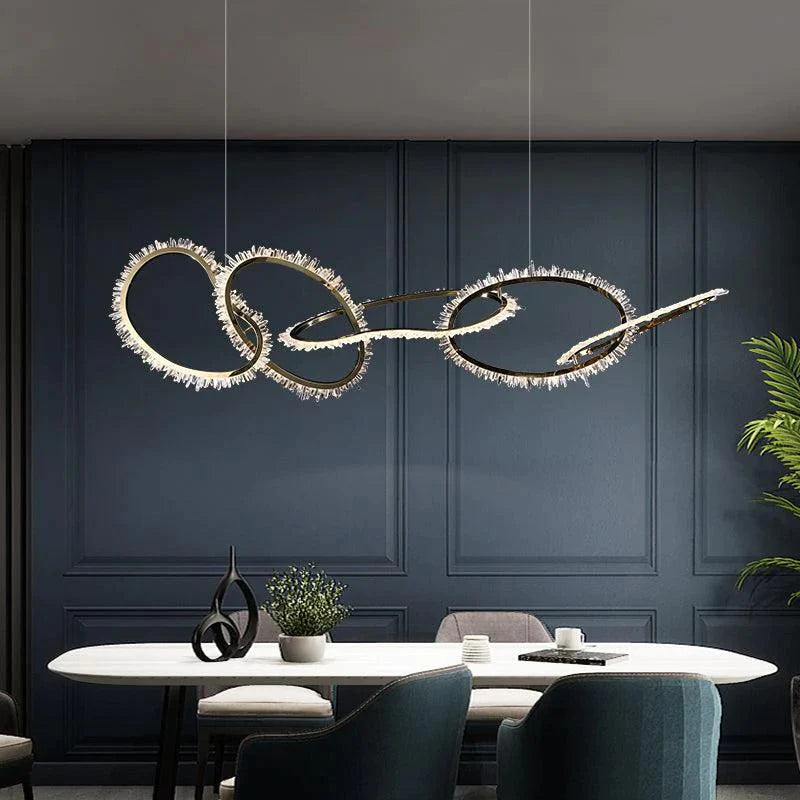 Kevyn Modern Rock Crystal Irregular Living Room Chandelier, Staircase Chandelier by Bling Lighting Studio