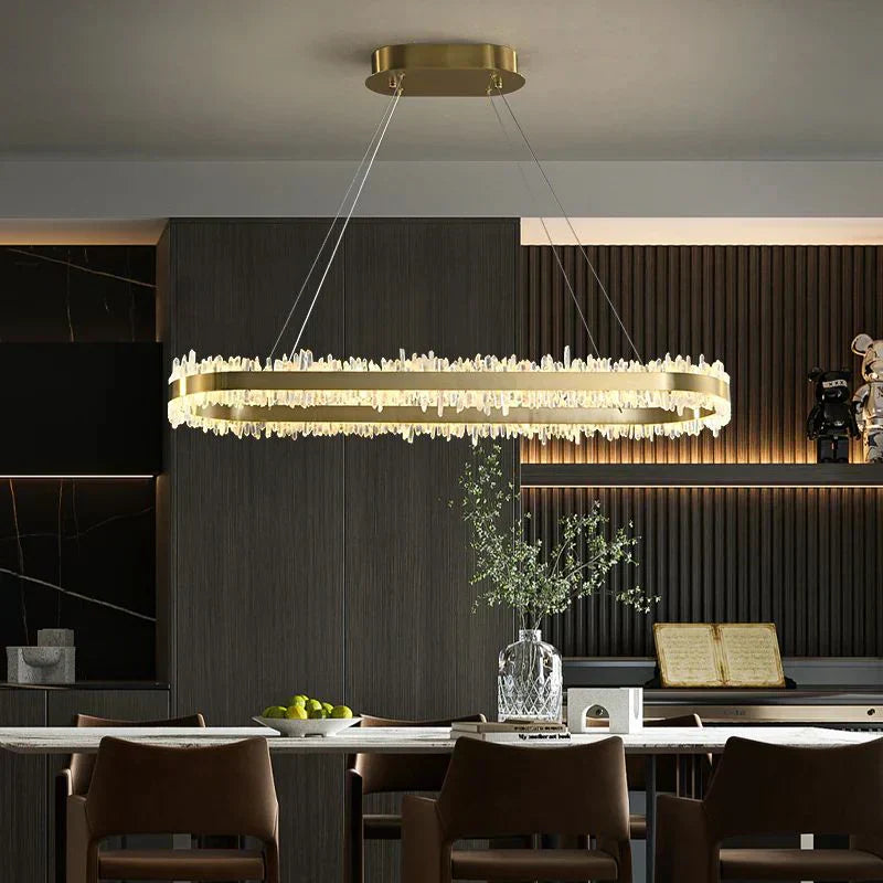 Modern 47 Inch Linear Chandelier Modern Quartz Crystal Chandelier for Dining Room additional product view