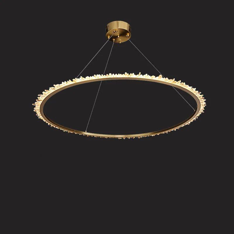 Quartz Leti multiple Round Chandlier by Bling Lighting Studio
