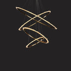 Quartz Leti multiple Round Chandlier by Bling Lighting Studio
