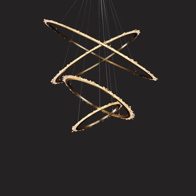 Quartz Leti multiple Round Chandlier by Bling Lighting Studio