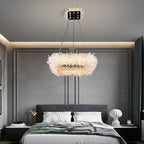 Rock Quartz Crystal Square Modern Chandelier by Bling Lighting Studio