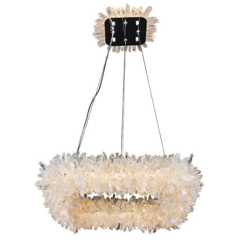 Rock Quartz Crystal Square Modern Chandelier by Bling Lighting Studio