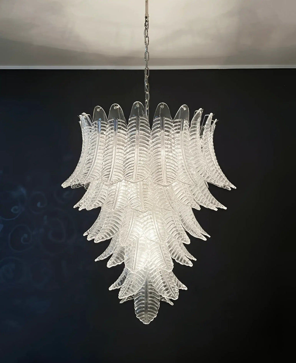 Modern Rosalind Murano Clear Felci Glass Chandelier product image