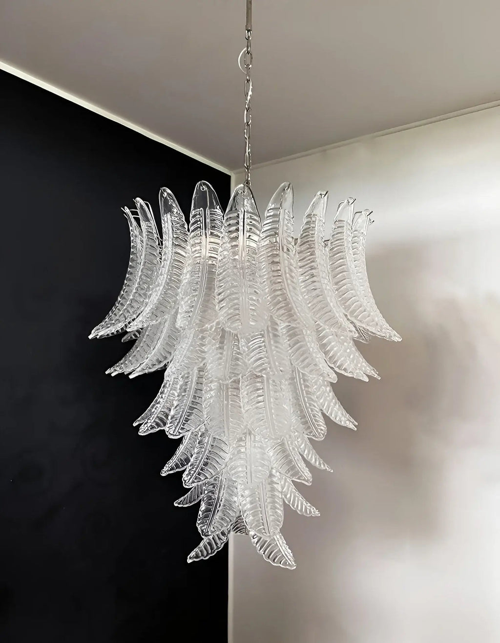 Modern Rosalind Murano Clear Felci Glass Chandelier product image