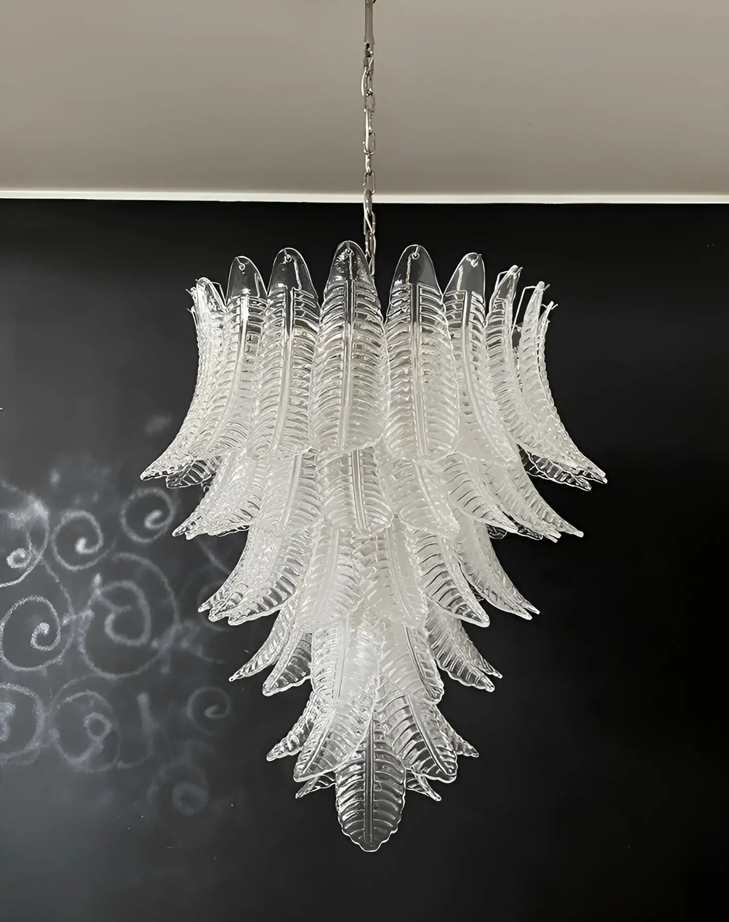 Modern Rosalind Murano Clear Felci Glass Chandelier product image