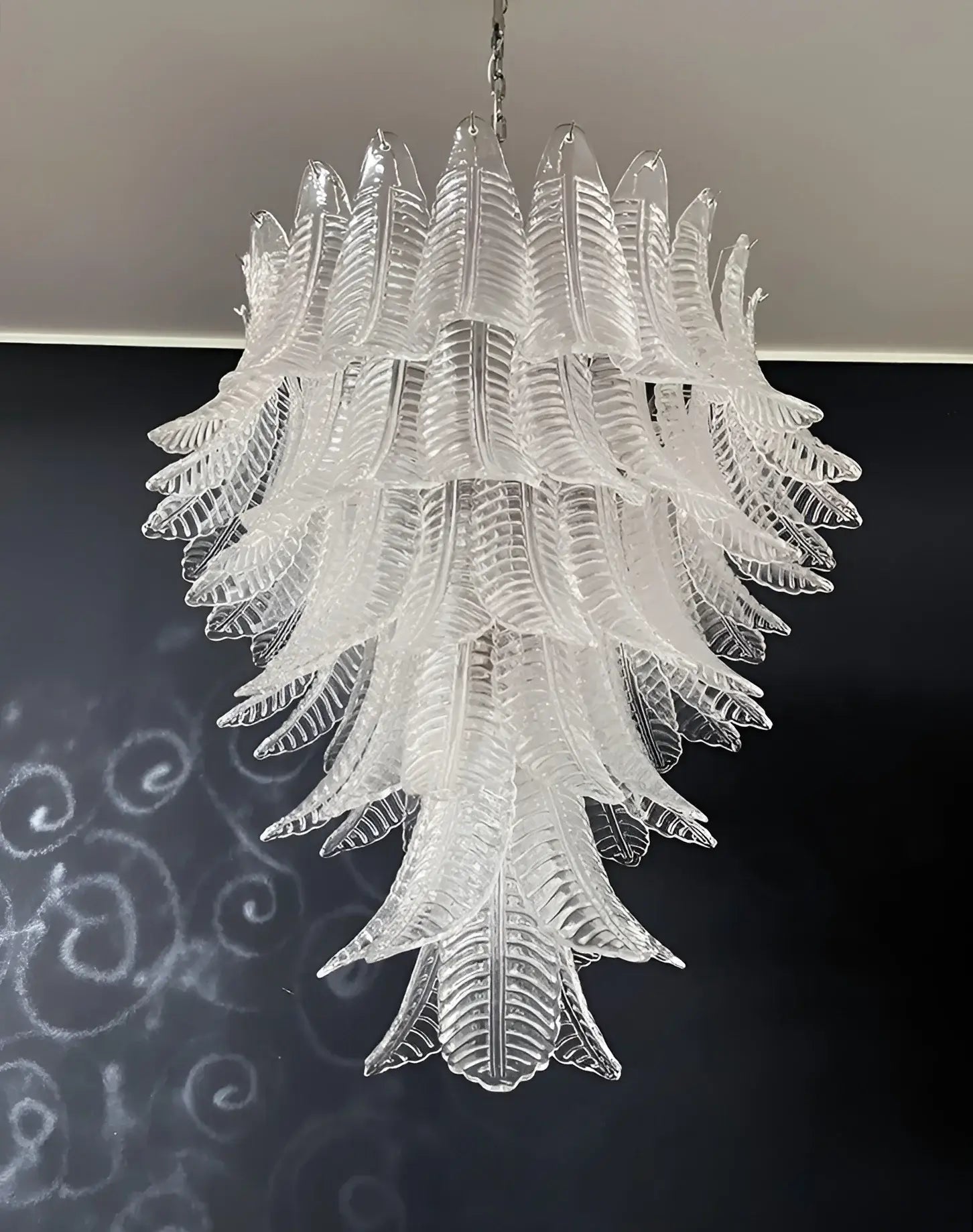 Modern Rosalind Murano Clear Felci Glass Chandelier product image