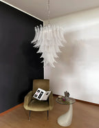 Modern Rosalind Murano Clear Felci Glass Chandelier material and finish detail