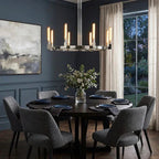 Round Brass Linear Chandelier
