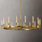 Round Brass Linear Chandelier