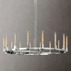 Round Brass Linear Chandelier
