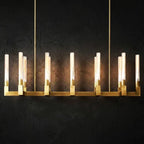Round Brass Linear Chandelier