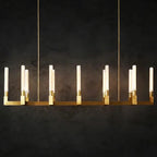 Round Brass Linear Chandelier