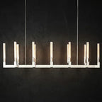 Round Brass Linear Chandelier