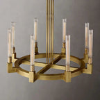 Round Brass Linear Chandelier