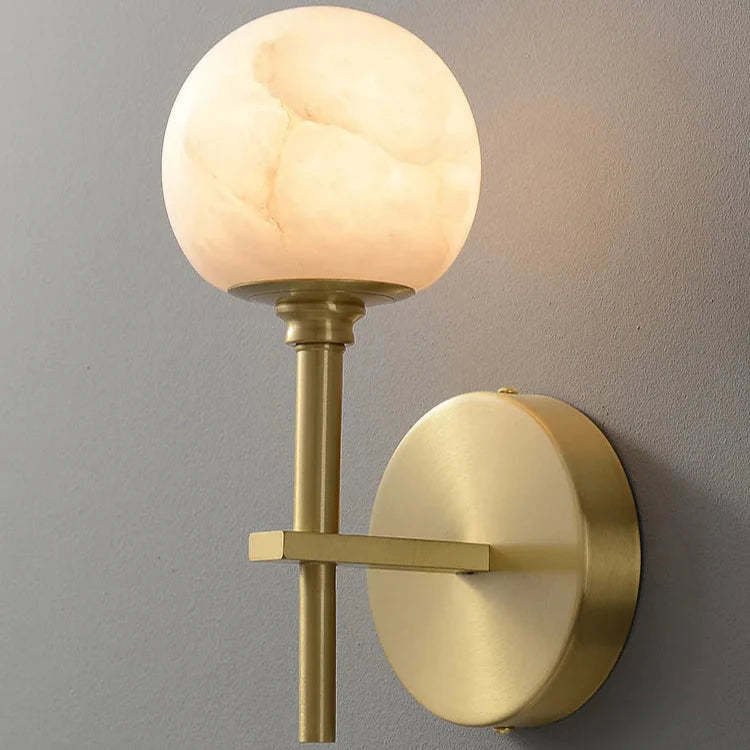 Aria Copper & Alabaster Wall Sconce