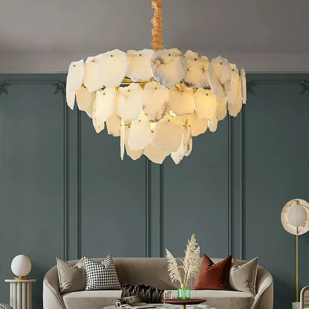 Norham Alabaster Chandelier detail view