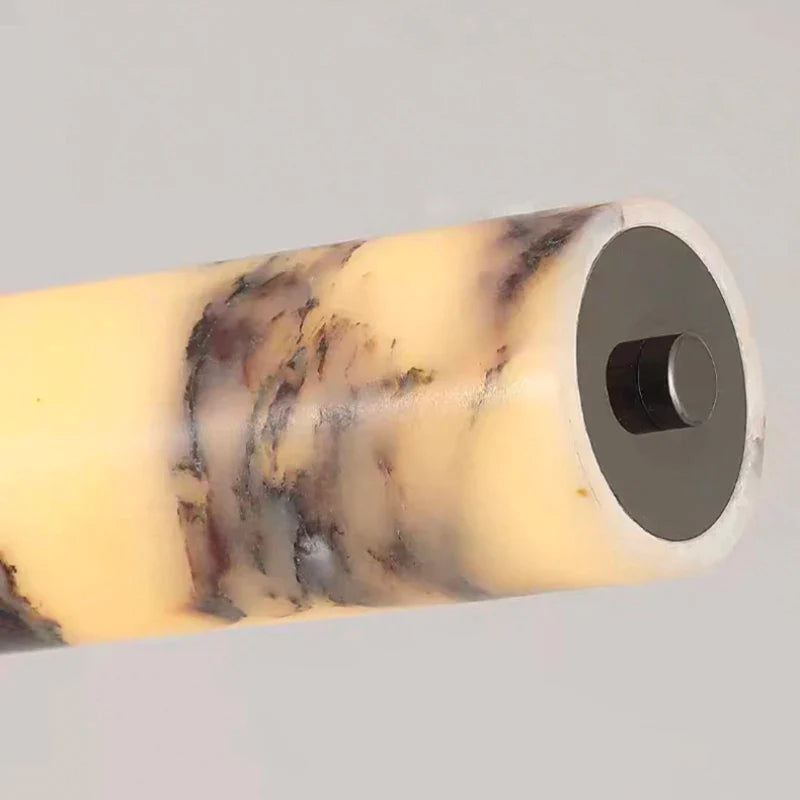 Warner Alabaster Linear Suspension Light lighting fixture material and finish detail