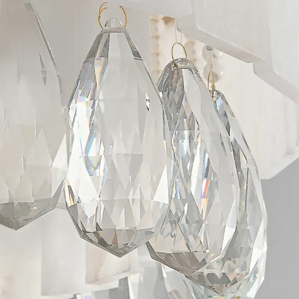 Stuart Modern Alabaster & Crystal Dining Room Chandelier product image