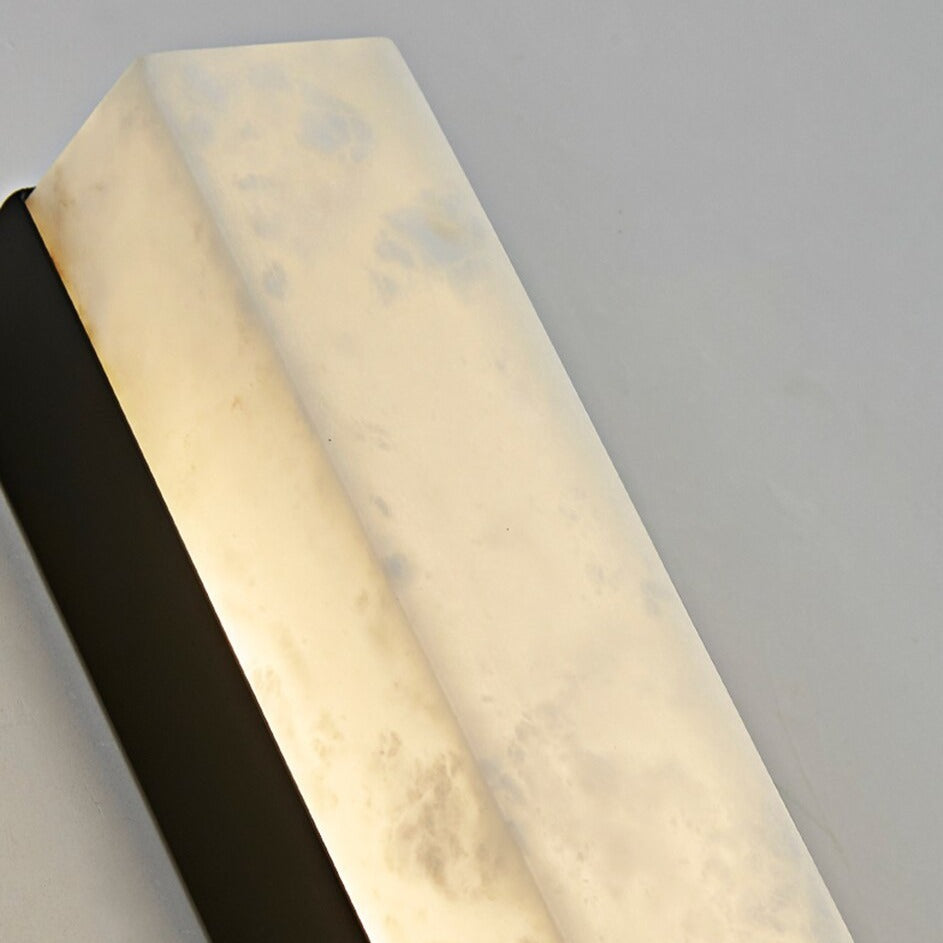 Linden Alabaster Sconce, Black material and finish detail