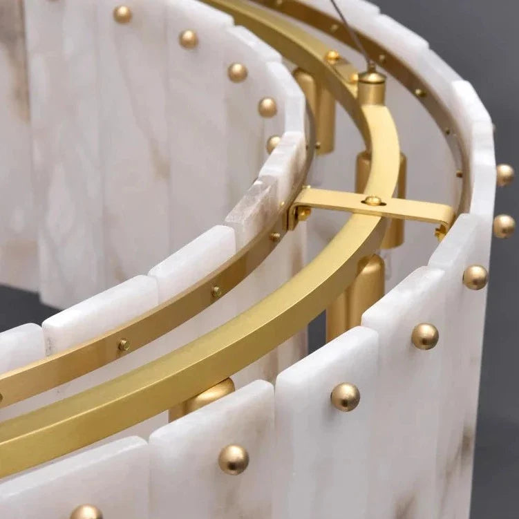 Oakley Layered Alabaster Chandelier material and finish detail