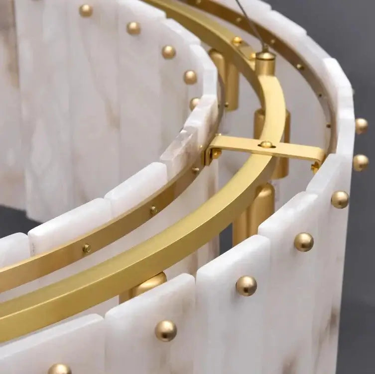 Oakley Layered Alabaster Chandelier - 31"