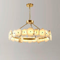 Natural Flake Alabaster Modern Round Chandelier by Bling Lighting Studio