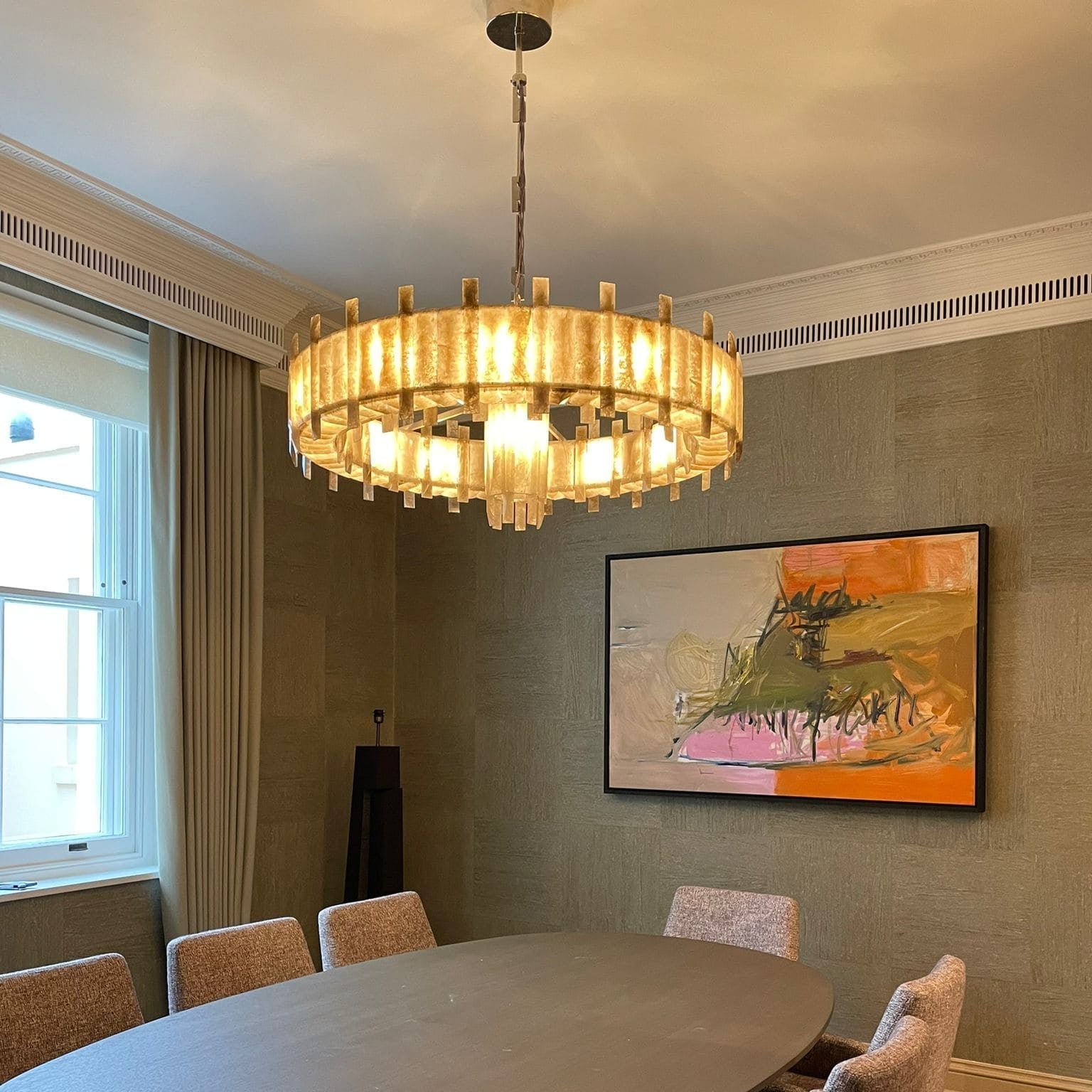 Saturn chandelier by Bling Lighting Studio
