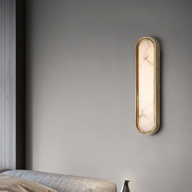 Solari Alabaster Brass Sconce material and finish detail