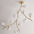 Modern Brass Branch Chandelier with Handcrafted Glass Globes by Bling Lighting Studio