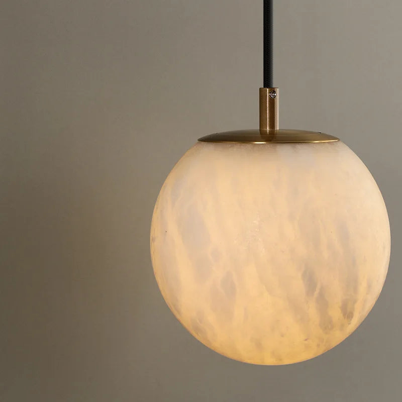 Horrin Alabaster Ball Wall Sconce material and finish detail