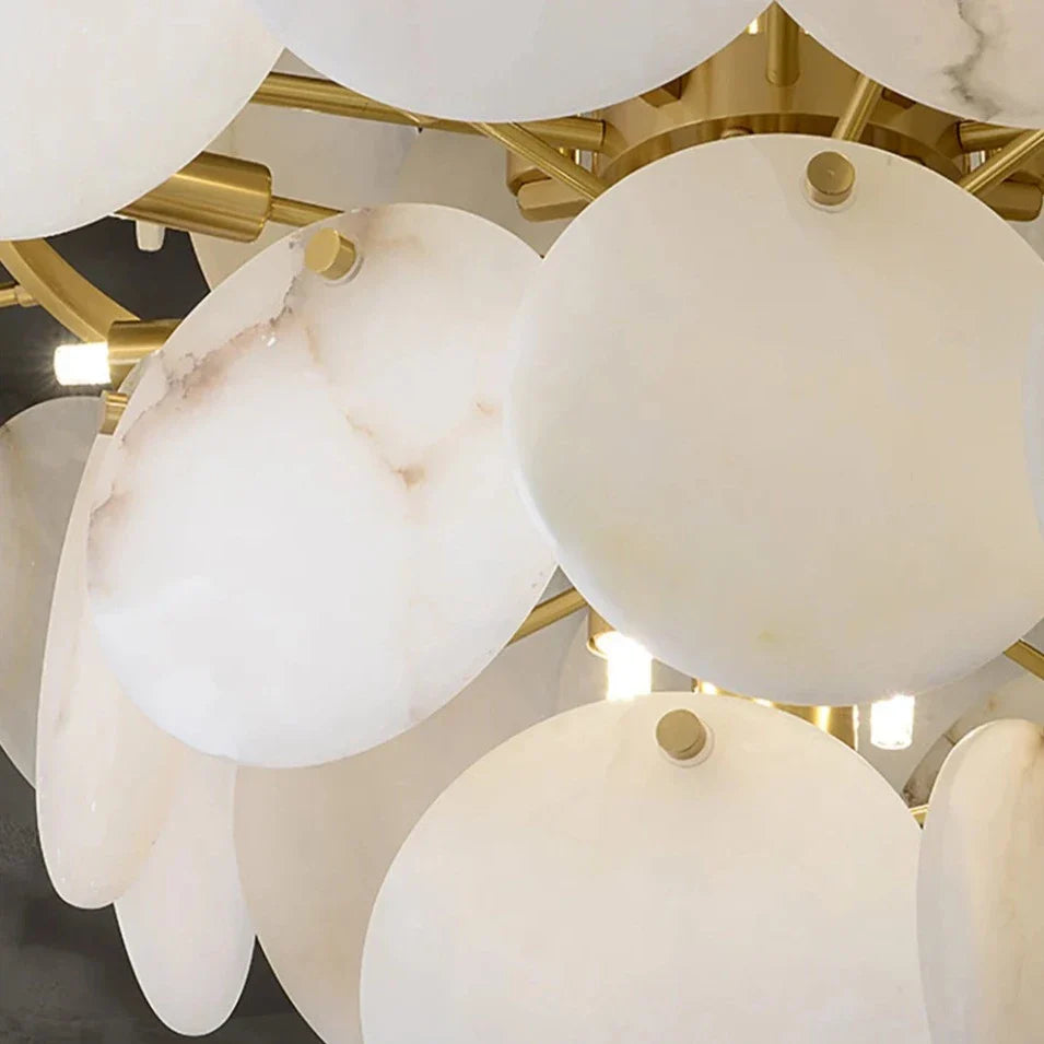 Bordwell Alabaster Chandelier 43" material and finish detail
