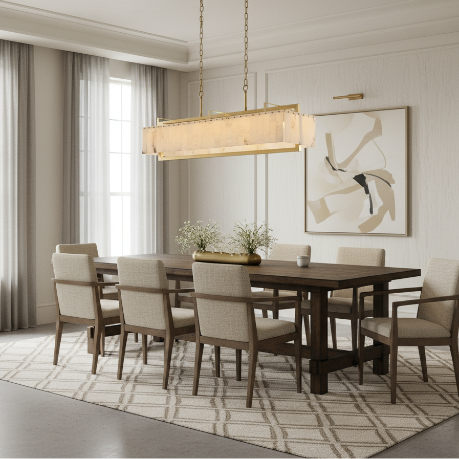 Stanton Brass & Alabaster Dining Chandelier additional product view