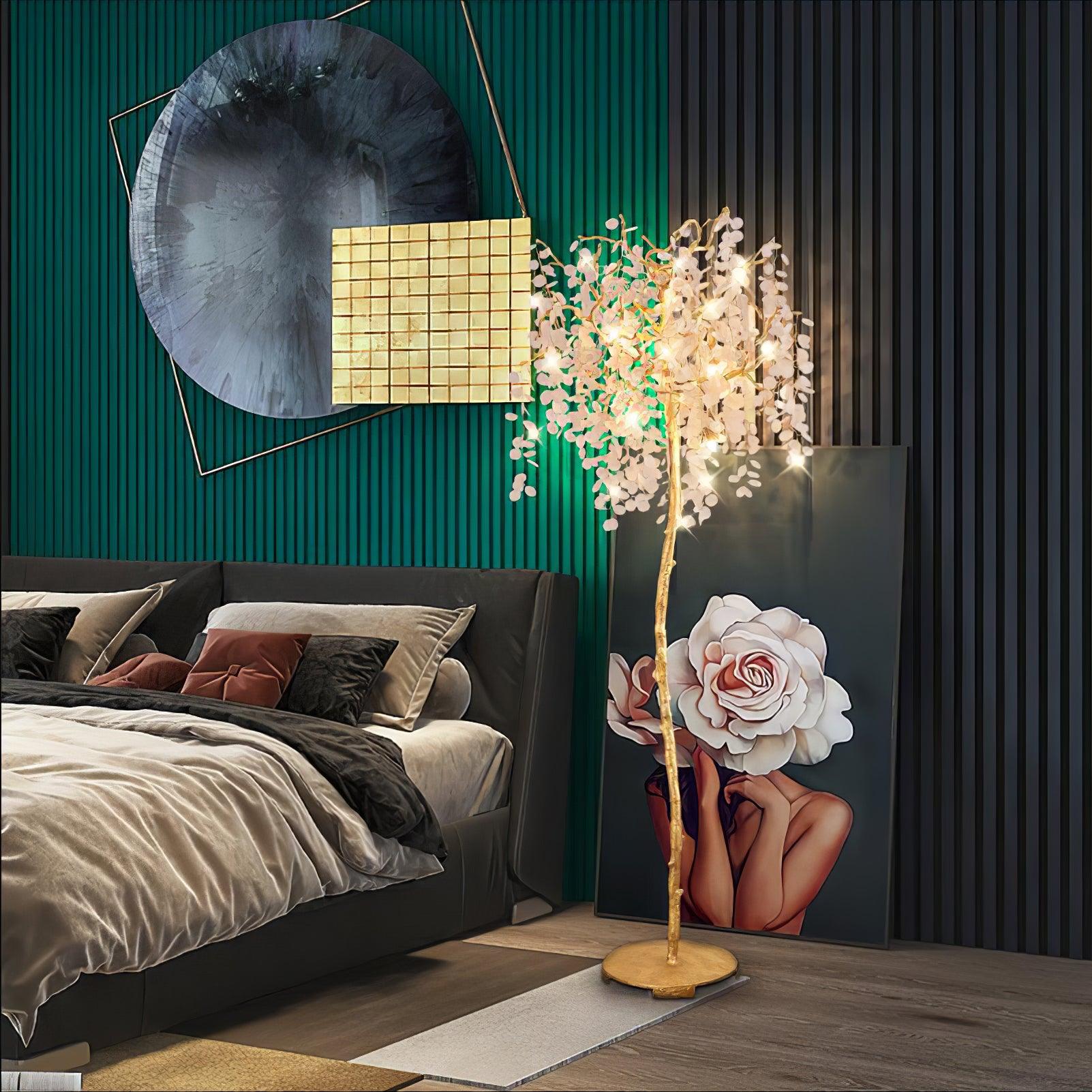 Shiro Noda Branch Crystal Floor Lamp by Bling Lighting Studio