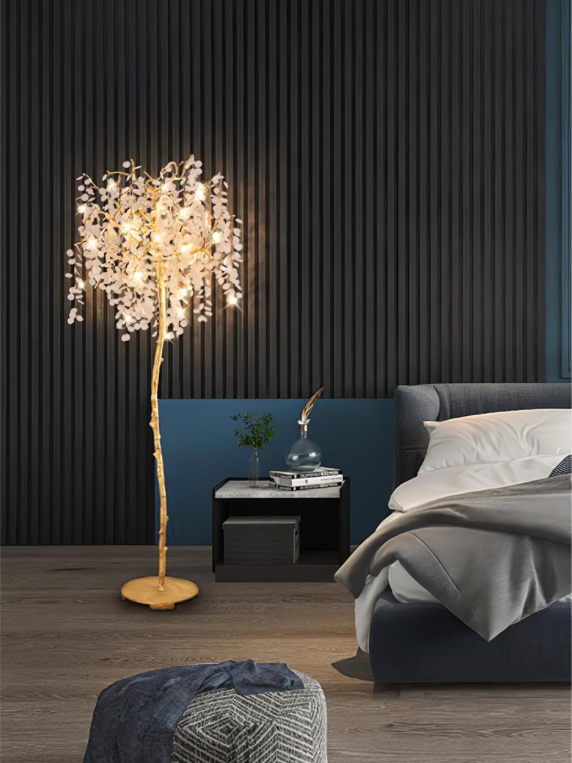 Shiro Noda Branch Crystal Floor Lamp by Bling Lighting Studio