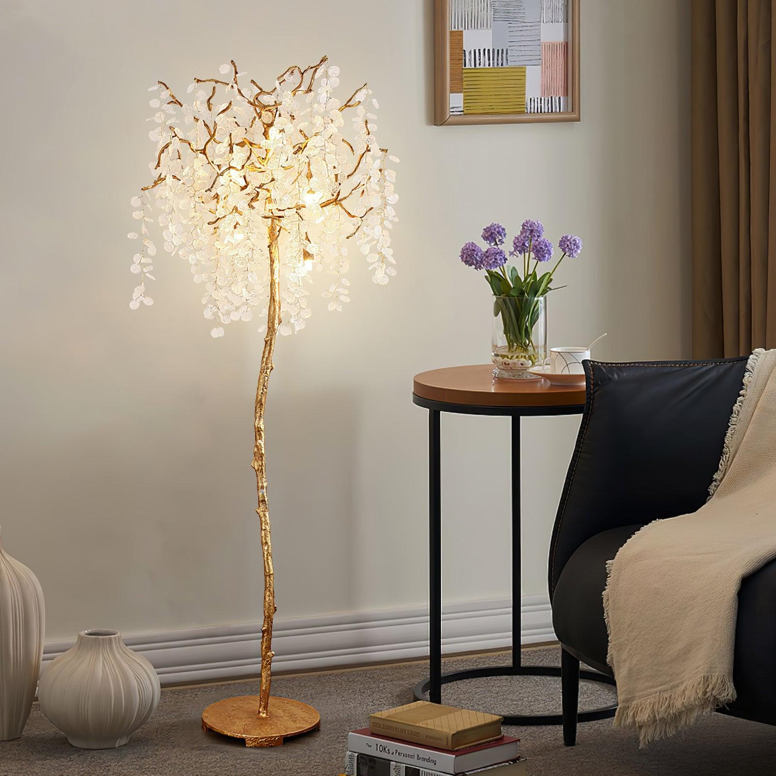 Shiro Noda Branch Crystal Floor Lamp by Bling Lighting Studio