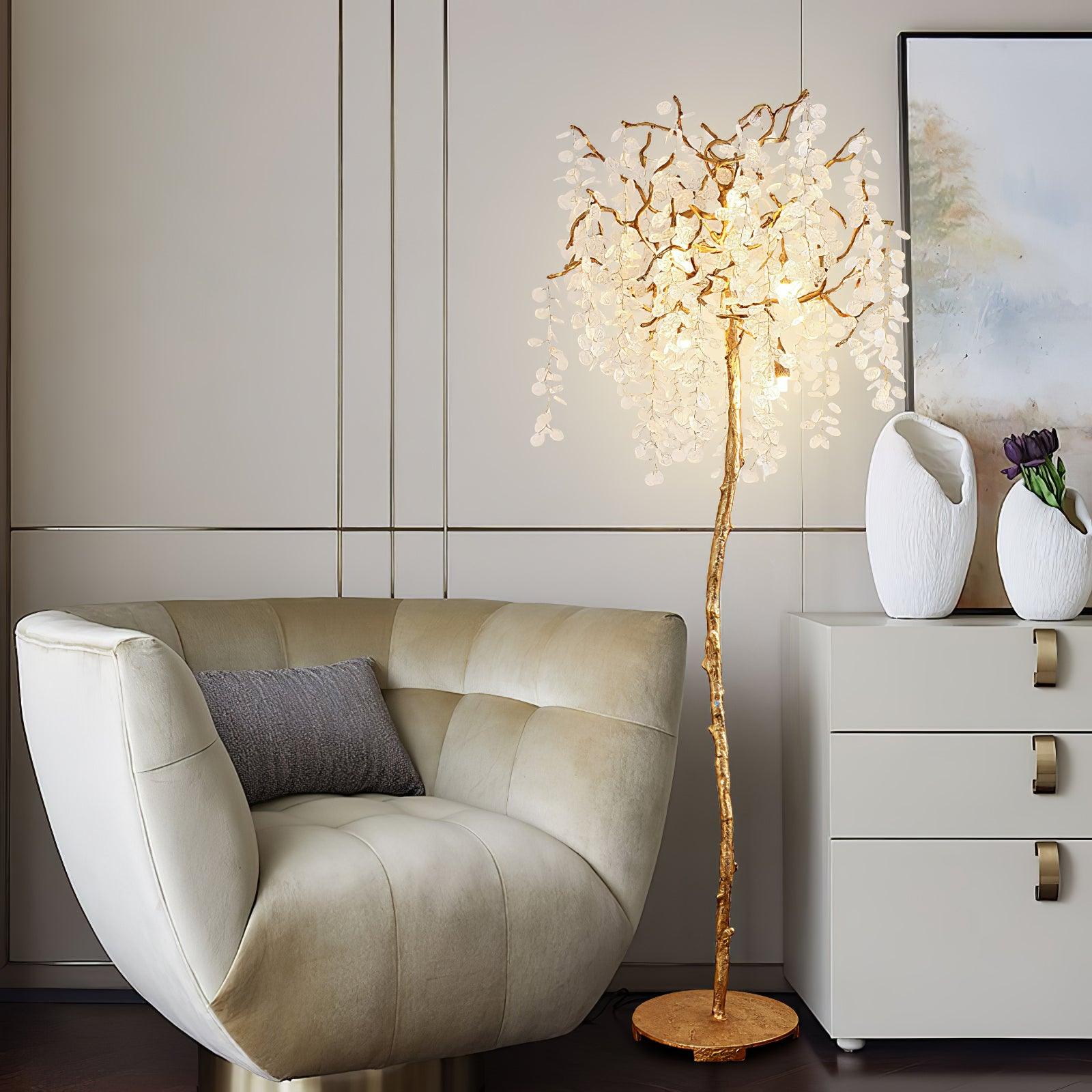 Shiro Noda Branch Crystal Floor Lamp by Bling Lighting Studio