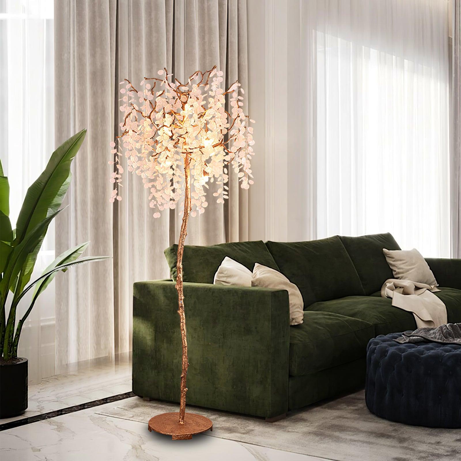 Shiro Noda Branch Crystal Floor Lamp by Bling Lighting Studio