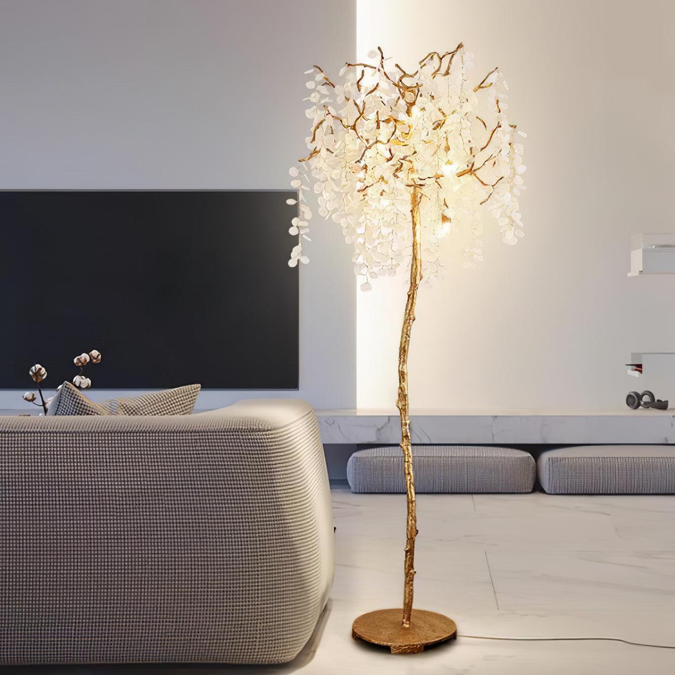 Shiro Noda Branch Crystal Floor Lamp by Bling Lighting Studio